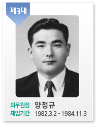 제3대/의무원장:양정규/재임기간:1982.3.2 - 1984.11.3