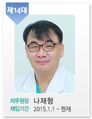 제14대/의무원장: 나재형/재임기간:2015.1.1~현재